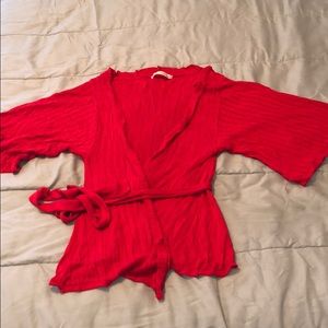 Wrap Sweater with Tie